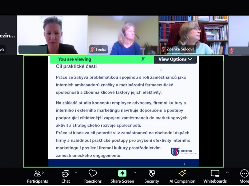 Britschool online obhajoby podzim 25 2 | Závěr listopadu patřil online obhajobám